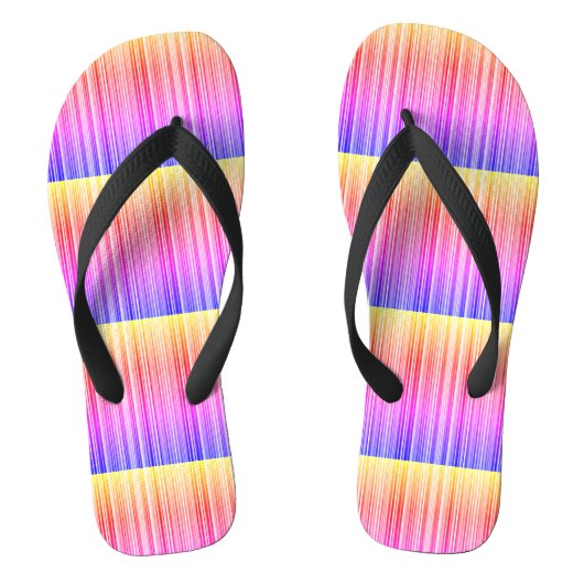 Streifenmuster regenbogenfarben ビーチサンダル (フットベッド)