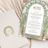 Strelitziaメニュ結婚ーのヴィンテージアールヌーボー 招待状