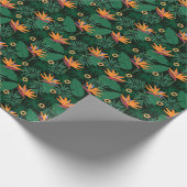 Strelitzia花：トロピックヴィンテージ背景 ラッピングペーパー (角)