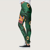 Strelitzia花：トロピックヴィンテージ背景 レギンス (左)