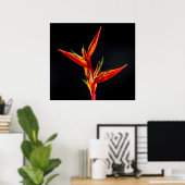 Strelitzia、パラダイスフラワーの鳥 ポスター (ホームオフィス)