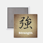 STRENGTH記号中国のラウンドまたは正方形キャラクター マグネット (正面/裏面)