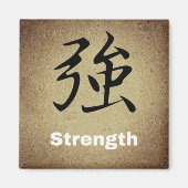 STRENGTH記号中国のラウンドまたは正方形キャラクター マグネット (正面)