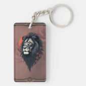 Strength and delicacy united, a black lion キーホルダー (裏面)