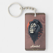 Strength and delicacy united, a black lion キーホルダー (正面)