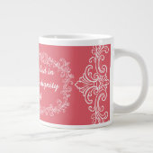 Strength and Dignity Christian Pink Floral Frame M ジャンボコーヒーマグカップ (右)