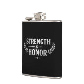 Strength and Honor Black Stainless Steel Hip Flask フラスク (左)