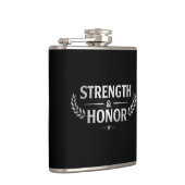 Strength and Honor Black Stainless Steel Hip Flask フラスク (右)