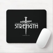 Strength And Nail Cross Bible Verse Christian  マウスパッド (マウス)