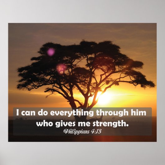 Strength Bible Verse Philippians 4:13ポスター ポスター (正面)