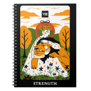 Strength Card The 8th Tarot Card Retro Vintage ノートブック