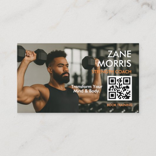 Strength Coach Photo QR Code 名刺 (正面)
