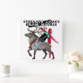 Strength Comes From Within Reindeer スクエア壁時計 (ホーム)