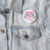 Strength Faith Courage Breast Cancer Awareness 缶バッジ (インサイチュ)