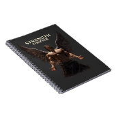 Strength Forever Dark Angel Design – Motivational  ノートブック (右側)