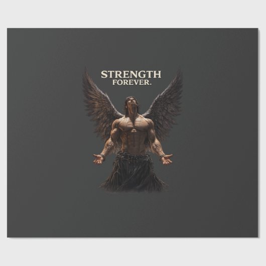Strength Forever Dark Angel Design – Motivational  ラッピングペーパー (フラット)