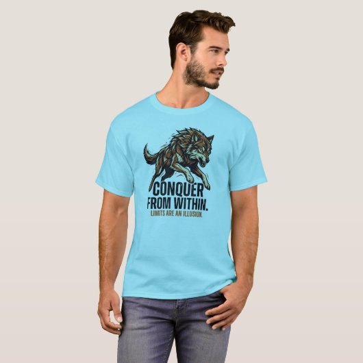 Strength Is Endurance Wolf T-Shirt – Conquer From  Tシャツ (正面フル)