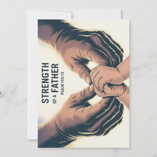 Strength Of A Father Father's Day Christian Card サンキューカード (正面)