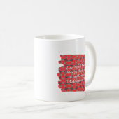 Strength Scripture Red Floral Pattern コーヒーマグカップ (正面右)