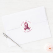 Strength with Grace – Pink Feather Breast Cancer  ラウンドシール (封筒)