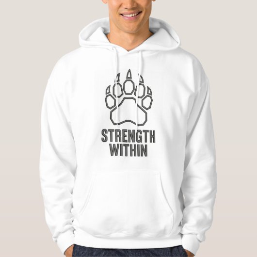Strength Within – Dog Paw Embroidery Design パーカ (正面)