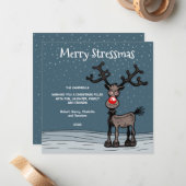 StresmasとメリーRudolph Christmas Card ノートカード (正面/裏面インサイチュ)