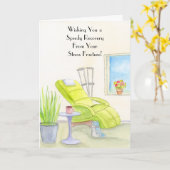 Stress Fracture Recovery Crutches & Boot カード (黄色い花)