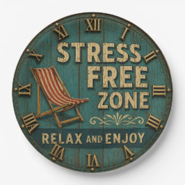 Stress Free Zone Rustic Beach House Decor ペーパープレート