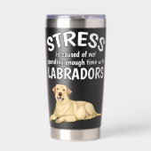 Stress Is Caused Funny Labrador Yellow Lab Gift La 保温保冷タンブラー (正面)