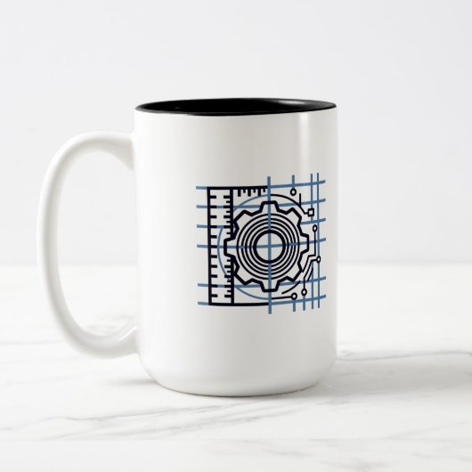 Stress → Strain → Coffee | Mechanical Engineer Mug ツートーンマグカップ (左)