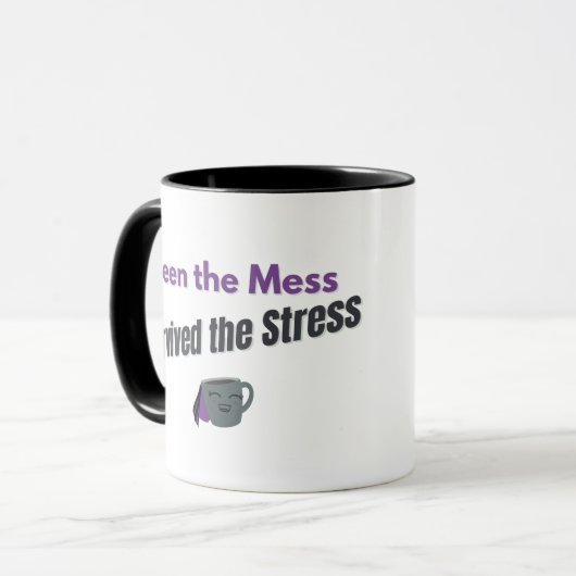 Stress Survivor Mug – Funny Resilience Gift マグカップ (正面左)