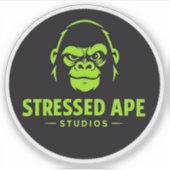 Stressed Ape Studios Green Logo-Sticker シール (正面)