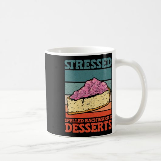 Stressed Backward Is Dessertsストレス対応 コーヒーマグカップ (右)