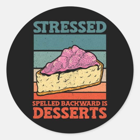 Stressed Backward Is Dessertsストレス対応 ラウンドシール (正面)