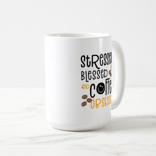 Stressed Blessed and Coffee Obsessed, コーヒーマグカップ (正面右)