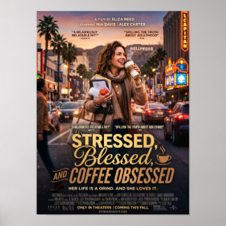 stressed blessed and coffee obssesed ポスター