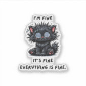 stressed cat sticker シール (正面)