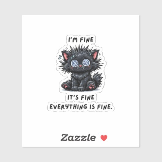 stressed cat sticker シール (シート)