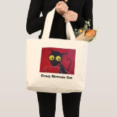 Stressie熱狂するな猫 ラージトートバッグ (正面(商品))