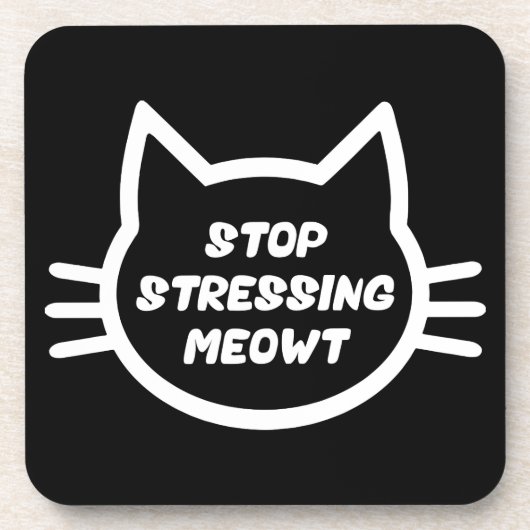 Stressing ストップ Meowt - おもしろい Cat コースター (正面)