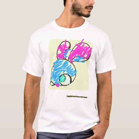 Strested Bunny on a White Tシャツ (正面)