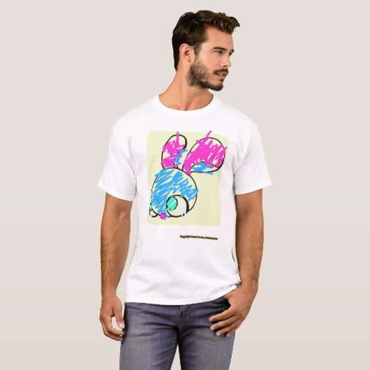 Strested Bunny on a White Tシャツ (正面フル)