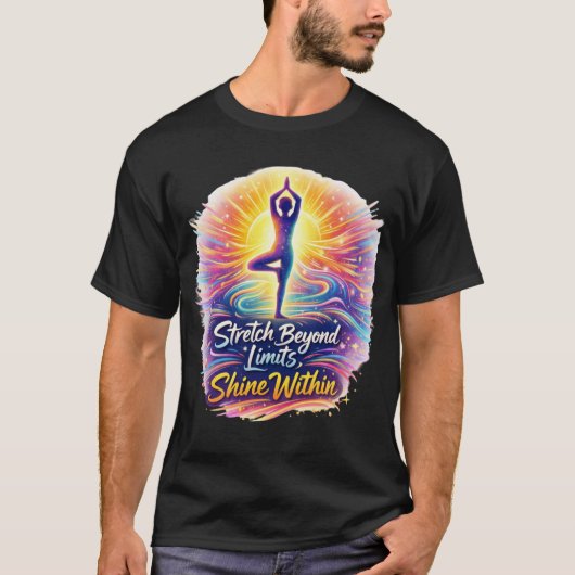 Stretch Beyond Limits Bold Yoga Energy Tee Tシャツ (正面)