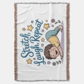 Stretch laugh repeat yoga lover スローブランケット (正面縦)