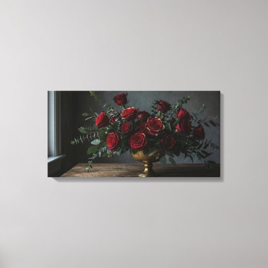Stretched Canvas Print Dark Florals キャンバスプリント (正面)