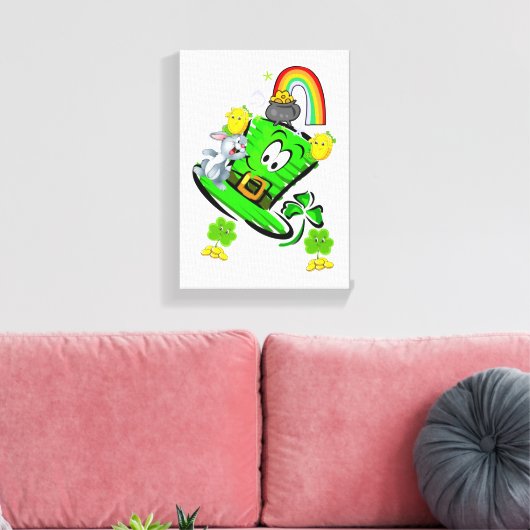 Stretched Canvas Print St. Patrick's Day Rabbit キャンバスプリント (インサイチュ (リビング))