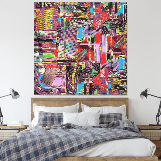 Stretched Canvas Print – Urban Fractals キャンバスプリント (インサイチュ (寝室))