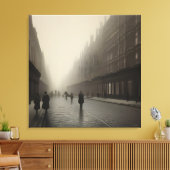 Stretched Canvas Print - Victorian London Street キャンバスプリント (インサイチュ (リビング))