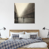 Stretched Canvas Print - Victorian London Street キャンバスプリント (インサイチュ (寝室))