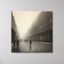 Stretched Canvas Print - Victorian London Street キャンバスプリント